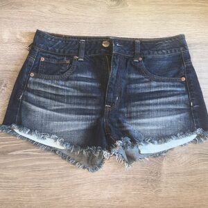 American eagle hi-rise festival raw hem shorts